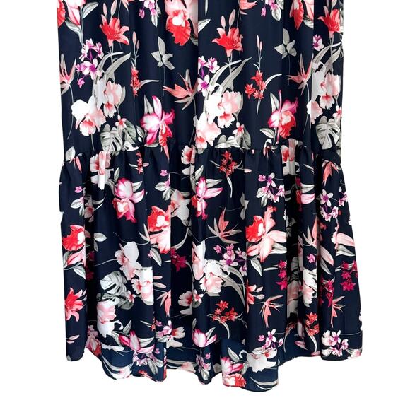 Eliza J Floral on Navy & Pink High Low Maxi Dress Women's Size XXL - Picture 5 of 15